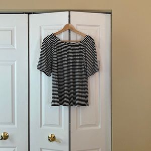 Talbots striped shirt sleeve T-shirt